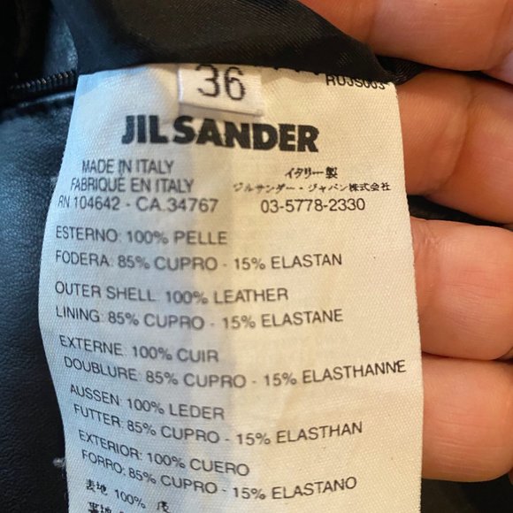 Jil Sander Italian Leather Wide Leg Pants - Picture 4 of 8